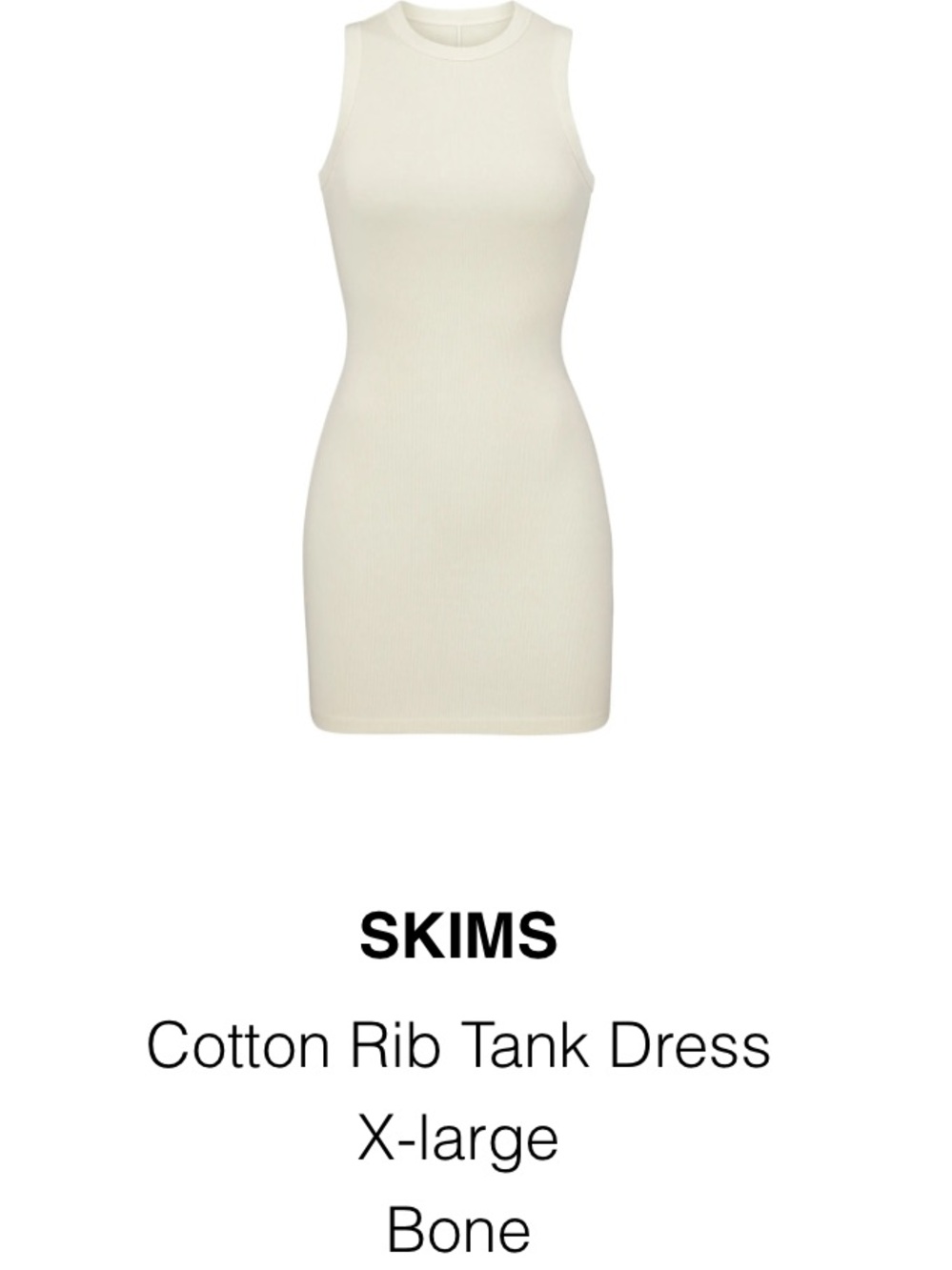 SKIMS Cotton Rib Tank Dress — NWT